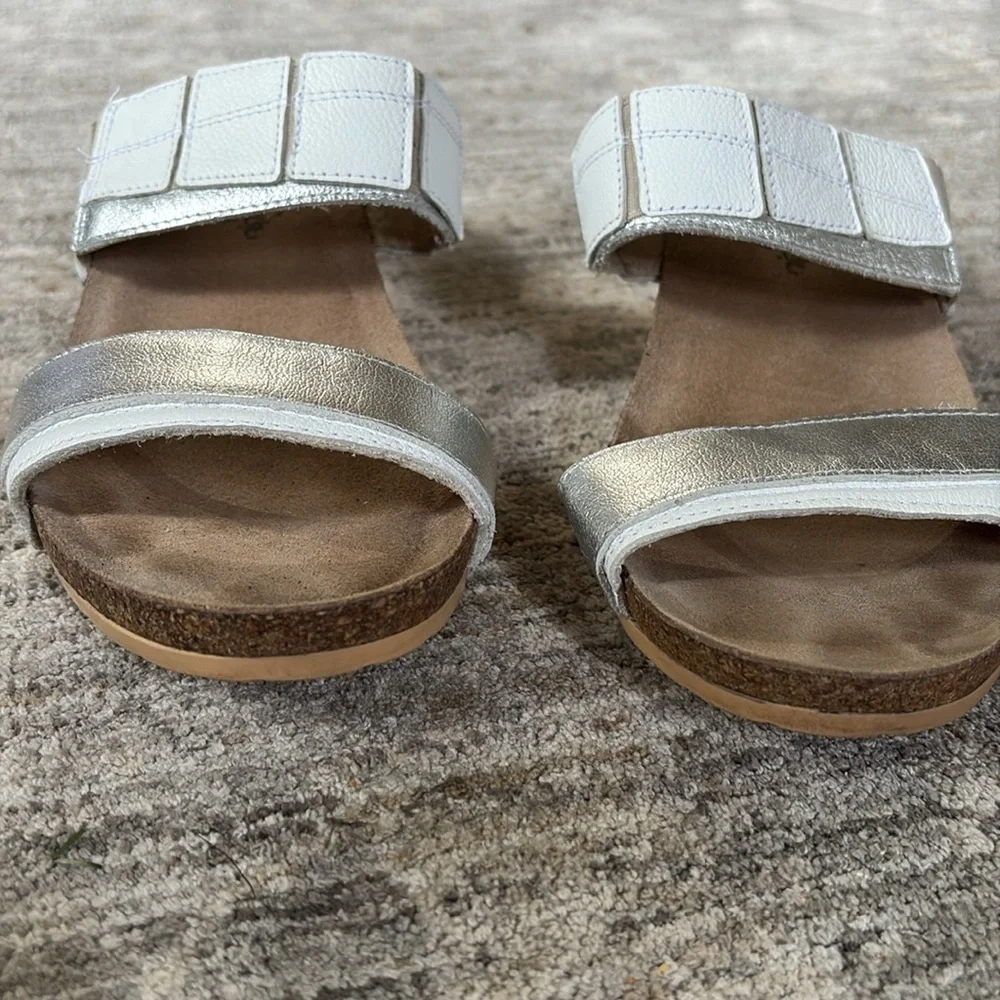 NAOT Silver White low Wedge Shoes with Comfort Design - slide on - 39 (US8) - Picture 3 of 7